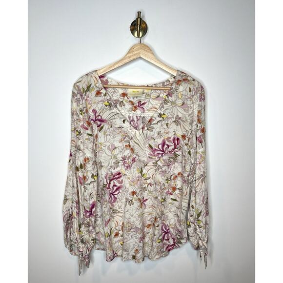 Maeve by Anthropologie Floral Printed Blouse Long Sleeve - Picture 1 of 5